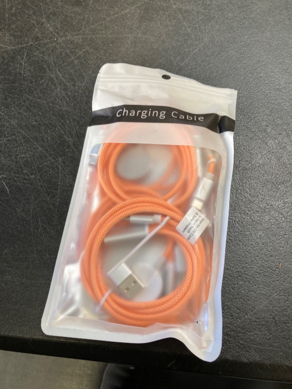 Photo 1 of 2Pack Multi Fast Charging Cable for Travel Vacation Essentials,Apple Watch Charger,iPhone Charger[3-in-2]USB A/Type C/Lightning Cable for iWatch,iPhone 16-11,Nintendo Switch,Airpods,Car,Camping-Orange