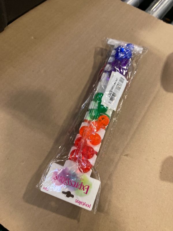 Photo 1 of 24pc Ponytailers Ponytail Balls Hair Elastics, 16mm Diamond-Cut Gem-Shaped Bright Multicolored Twin Hair Beads Bauble Hair Ties Ponytail Holders, Toddler Kids Hair Ties,Value Pack