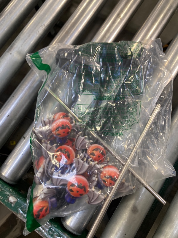 Photo 1 of 2PACKS 12LED Halloween Decorations Solar Garden Lights Outdoor,3D Scary RED Bat&Pumpkin Swaying Firefly Lights for Spooky Halloween Party Gifts Decor,Solar Halloween Path Lights for Yard/Grave Decor