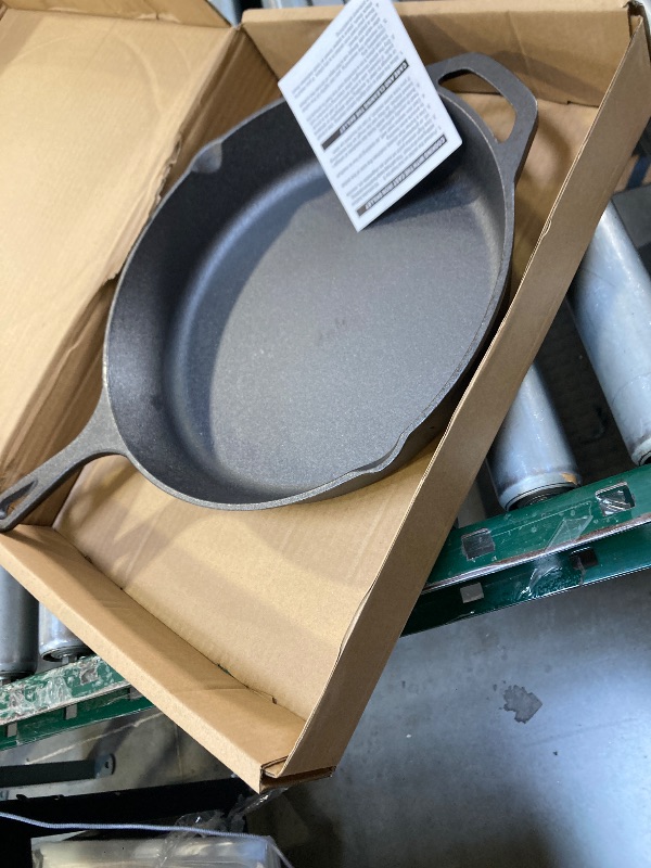 Photo 1 of 12 Inch Cast Iron Skillet, Pre-Seasoned Frying Pan for Oven, Stovetop, Grill & Campfire, Durable, Non-Toxic, Even-Heating Cookware, Black