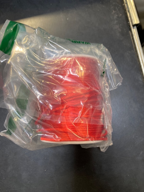 Photo 1 of 2 mm 330 Feet Satin Nylon Cord String for Jewelry Making Bracelet Necklaces Beading Thread Rattail Macrame Kumihimo Chinese Knot Craft Red