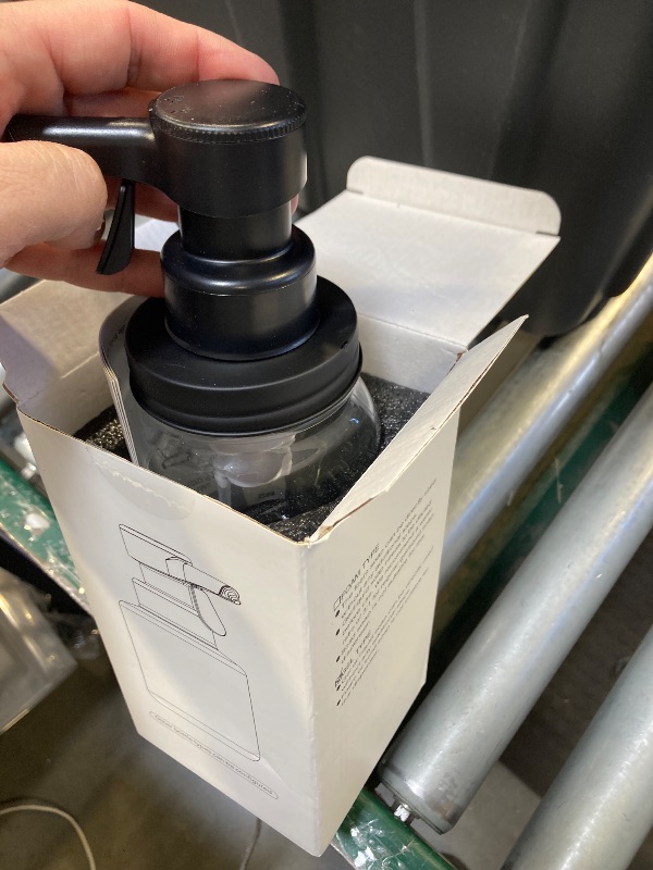 Photo 1 of 12oz Automatic Touch Sensor Liquid Glass Soap Dispenser, Hands-Free Mason Jar Soap Dispenser, Refillable Lotion Bottle for Bathroom Kitchen Countertop (Batteries Not Included)