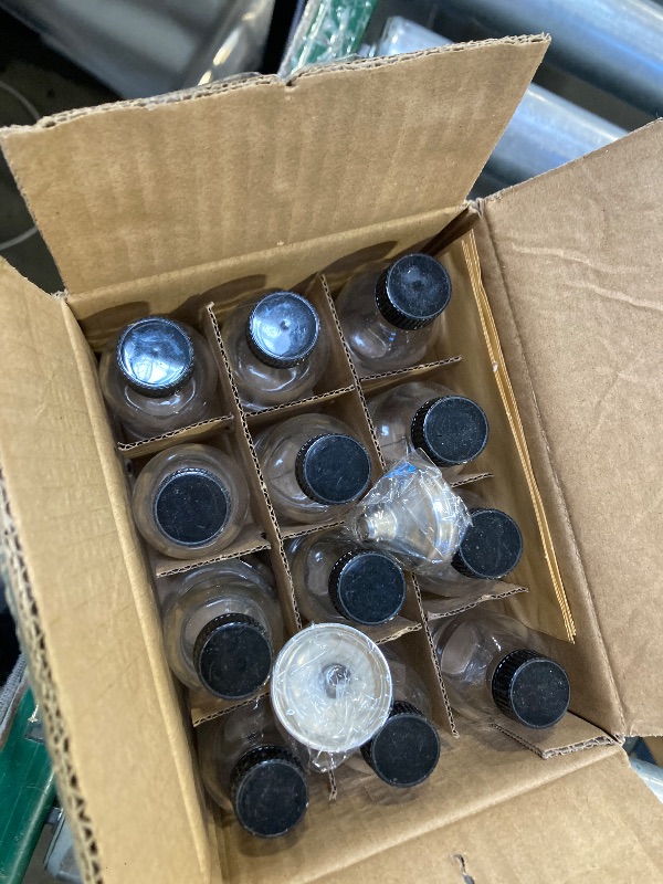 Photo 1 of 12 Pack, 2 oz Small Clear Glass Bottles w/Lid & 3 Funnels - 60ml Boston Shot Bottles for Health, Immunity, Potion, Wellness, Sample, Ginger, Juice - Mini Personal Care & Beauty Travel Bottle