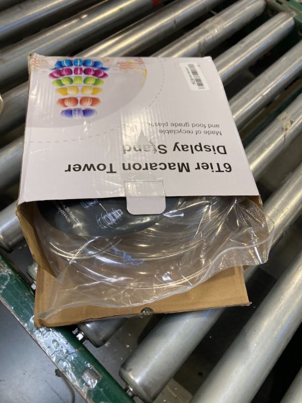 Photo 1 of 6 Tiers Round Macaron Tower Stand Plastic Transparent Cake Stand Macaron Display Rack Desserts Cupcake Holder Platter for Baby Shower, Birthday Party, Wedding, Party Decor