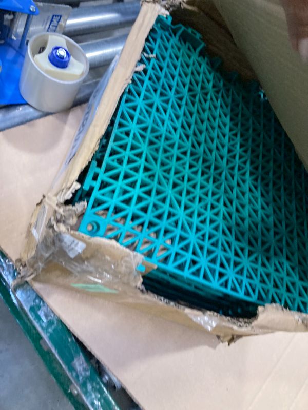 Photo 1 of MAXWAVE 18 Pack 12" x 12" Modular Interlocking Floor Mats, Soft PVC Non-Slip Drainage Tiles, Splicing Rubber Cushion Flooring for Deck, Shower, Pool, Basement, Shed, Indoor and Outdoor Use