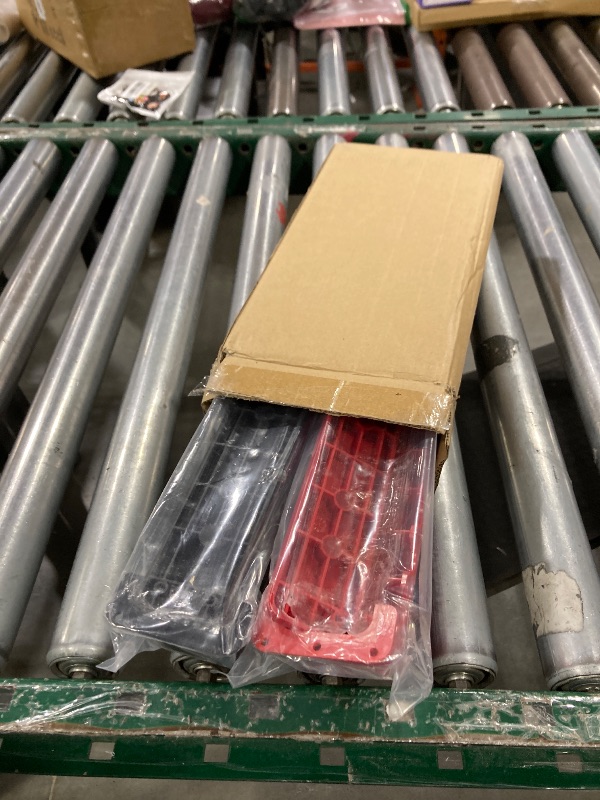 Photo 1 of 2 Pack Mop and Broom Holder Wall Mount - Garage Storage Organizer with 5 Slots, 6 Hooks, 7.5lbs Capacity Per Slot - Home, Kitchen, Closet, Laundry Room Organization – Black and red Broom Hanger