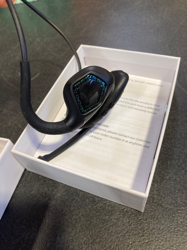 Photo 1 of  Bluetooth 5.3 Headset w/DSP Noise Canceling Boom Microphone & Mute for Cellphone, Lightweight Comfort Open Ear Wireless Headphones for PC Laptop Office Meeting Home Working, 10H