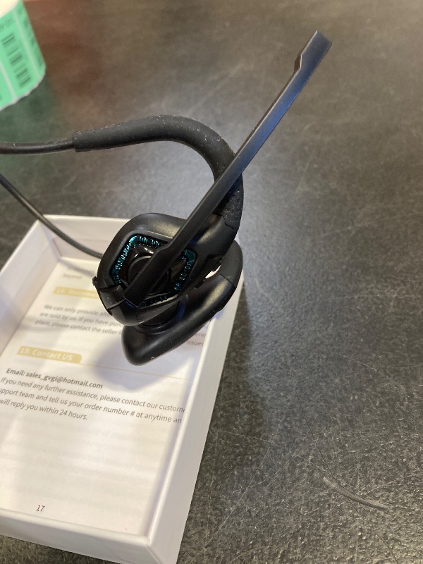 Photo 1 of  Bluetooth 5.3 Headset w/DSP Noise Canceling Boom Microphone & Mute for Cellphone, Lightweight Comfort Open Ear Wireless Headphones for PC Laptop Office Meeting Home Working, 10H