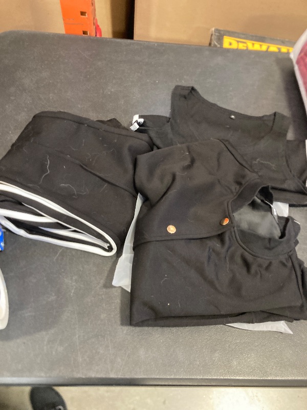 Photo 1 of CHICME Women's Three Piece Outfits Striped Tape Patch Tank Tops Bomber Jacket with Sporty Pants Tracksuit Lounge Sets-bk-M