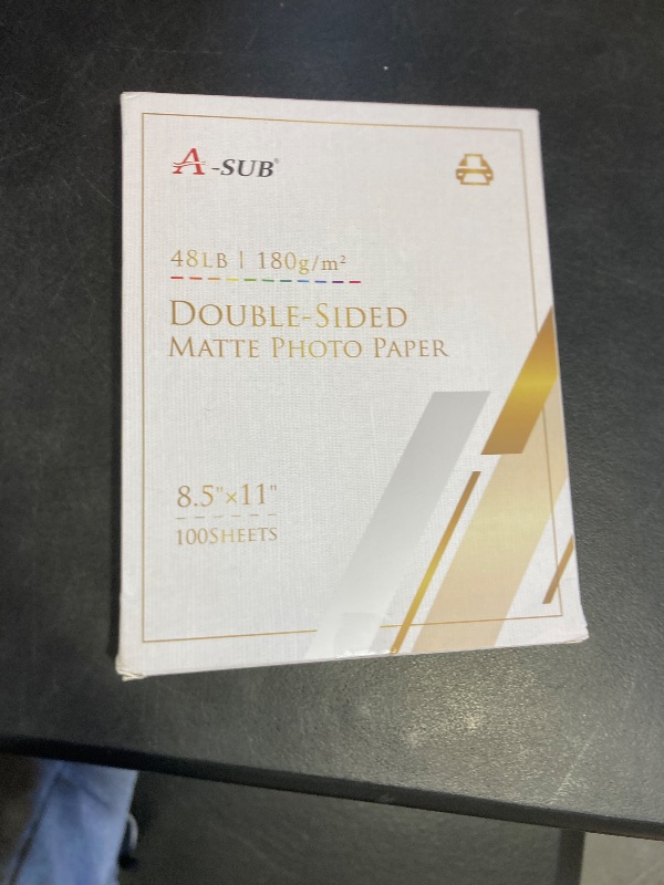 Photo 1 of A-SUB Double Sided Matte Photo Paper 100 Sheets 8.5X11 Inches 48lb 180gsm Presentation Paper for Inkjet Printers for Reports Charts Printing