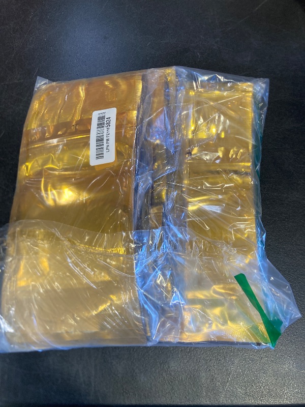 Photo 1 of 300 Pcs Mylar Bags for Food Storage 5x8 Mylar Bag with Window Stand Up Small Resealable Bags Smell Proof Bag Food Packaging for Small Business Freeze Dried Candy Jewelry Foil Packaging Gold