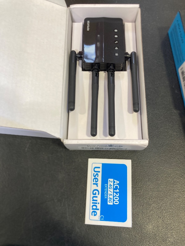 Photo 1 of 12880 Sq.Ft WiFi Extender Signal Booster, 1200Mbps WiFi Repeater, 105-Device Support, Simple Install, WiFi Extender with Wide Compatibility