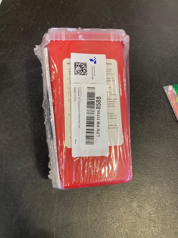 Photo 1 of Alcedo Sharps Container for Home Use 1 Quart (1-Pack) | Biohazard Needle and Syringe Disposal | Small Portable Container for Travel and Professional Use