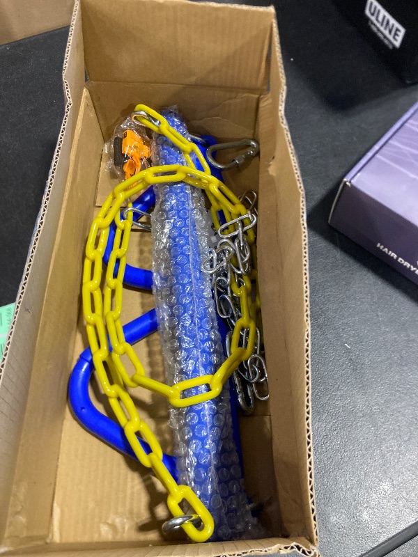 Photo 1 of 18" Trapeze Swing Bar Rings 48" Heavy Duty Plastic Coated Chains Swing Set Accessories Playground Swing Seat…