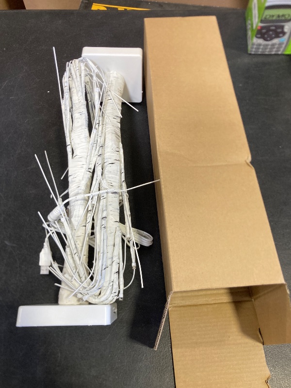 Photo 1 of 2-Pack 2FT Lighted Birch Tree with Timer for Christmas Decorations Indoor, Artificial Birch Tree with 48 LED Warm White Lights, Fairy Light Tabletop Centerpiece Tree for Christmas Winter Deocrations