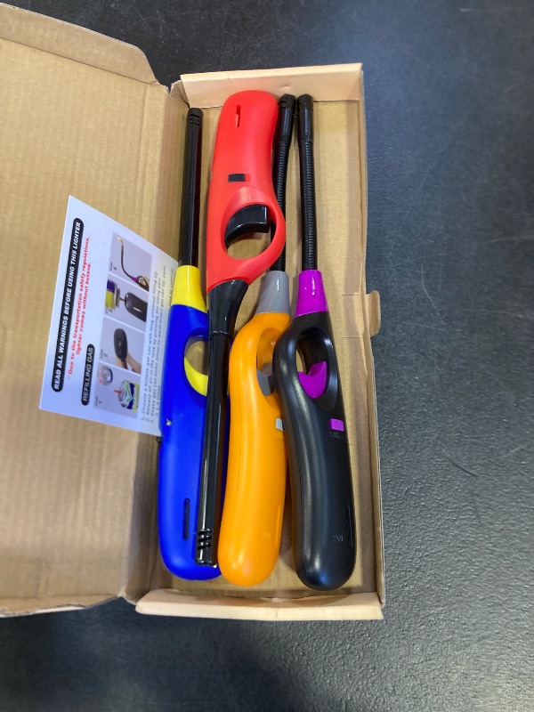 Photo 1 of 4 Pack Lighter Refillable Butane Lighters, Candle Lighters for Candle Camping Fireplace Party BBQ Grill(No Fuel)