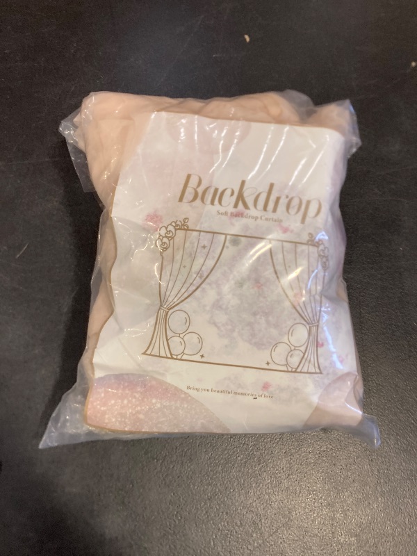 Photo 1 of 10x8ft Champagne Tulle Backdrop Curtain with Lights String for Parites, Sheer Backdrop Curtains for Wedding Baby Shower Birthday Party Photo Shoot Decorations