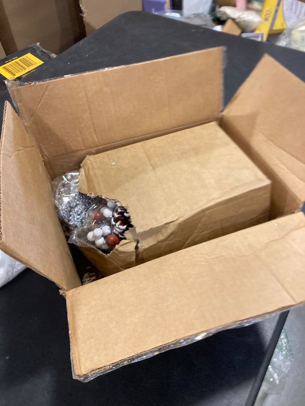 Photo 1 of 200-Piece Christmas Pinecone Decor Set, Natural Pinecone Acorns Berry Pine Branch Ornaments for Autumn and Winter Crafts Decorating, Bowl Vase Fillers, DIY Crafts Home Xmas Tree Gift Party Supplies