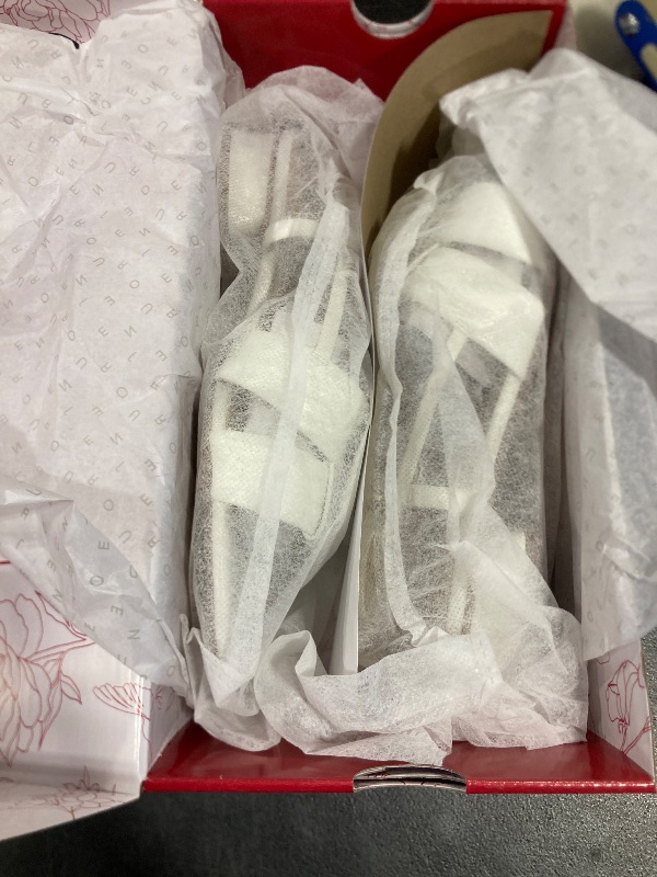 Photo 1 of Journee Womens Woven Slingback Inset Low Covered Block Heel Open Square Toe Tabatha Comfort Foam Sandals White, 8.5