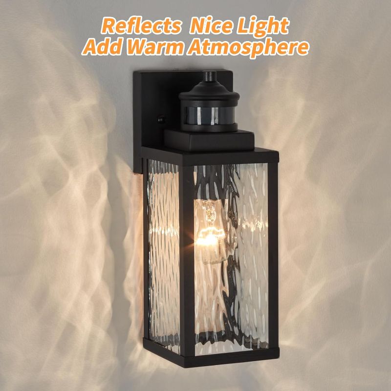 Photo 1 of  Motion Sensor Outdoor Wall Lights with water rippled glass