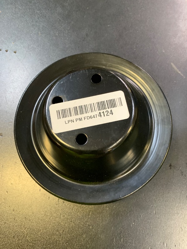 Photo 1 of 1 PC SHLPDFM Pulley Black Steel SWP 5/8" Double-Groove Short Water Pump Pulley Compatible with Small Block Chevy SBC 262 265 267 283 302 305 307 327 350 400