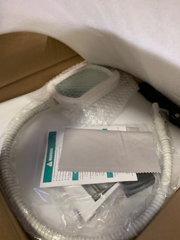 Photo 1 of 10X Rectangle Magnifying Glass with Light and Stand, 24" Flexible Gooseneck 3-in-1 Floor Lamp, 5 Color Modes Stepless Dimmable, LED Lighted Hands Free Magnifier for Reading Painting Close Work - White