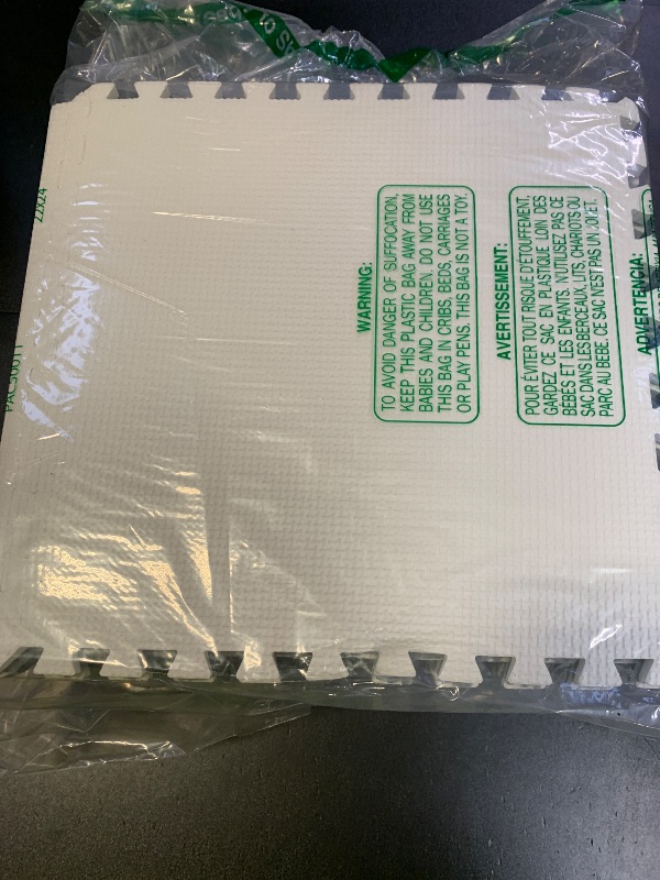 Photo 1 of 12 Pcs Kids Foam Interlocking Carpet Tiles with Border, Thick Carpet Squares Plush Floor Playmats Baby Crawling Rug - 49" x 37",Grey (Grey, 12 Tiles)