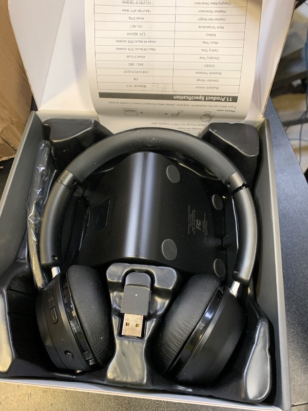 Photo 1 of (Upgraded Version) Wireless Headset, Bluetooth Headset with Noise Cancelling Microphone, Best Headphones with Mic Mute & USB Dongle for PC/Computer/Laptop/Cell Phones/Remote Work/Call Center