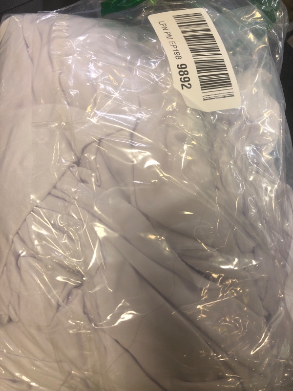 Photo 1 of 1 Pack White Table Clothes for 4 Foot Rectangle Tables, One-Piece Wrinkle Resistant Stretch Spandex Table Covers with Skirt for Event Banquet Wedding Birthday Party