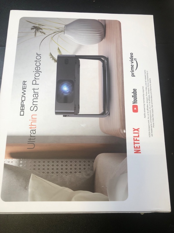 Photo 1 of [Ultra-Slim 1.97"| Netflix Licensed | AI Auto Focus | 360° Stand] Smart Mini Projector with WiFi 6 & Bluetooth, Built-in Netflix/YouTube/Disney+/Hulu, DBPOWER N5 Movie Projector for Bedroom (Black)
