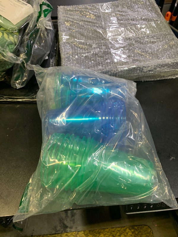 Photo 1 of (Eyeball) The Halloween Glow in The Dark Beer Pong Set-Light up Beer Pong Cups for Indoor Outdoor Nighttime Competitive Fun,22 Glowing Cups(11 Green &11 Blue), 6 Glowing Balls- Party Game