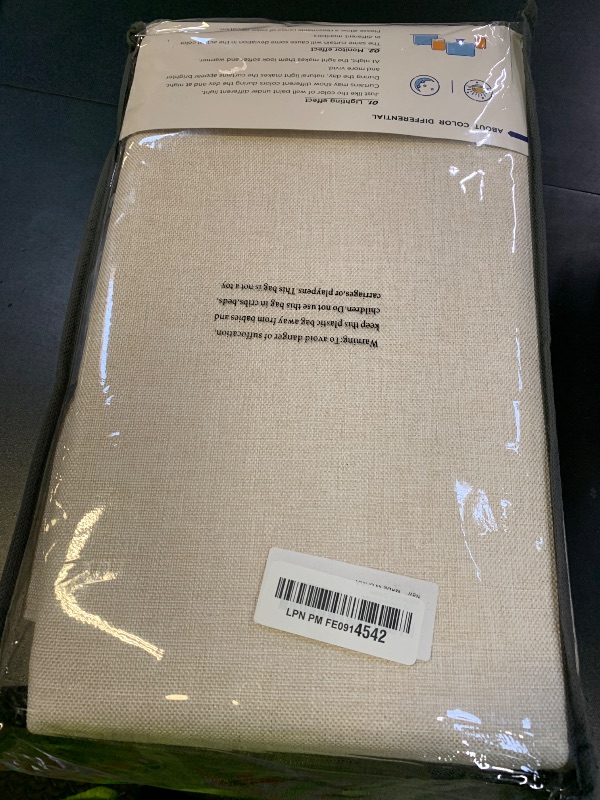 Photo 1 of 100% Blackout Shield Linen Blackout Curtains for Bedroom 108 Inches Long, Back Tab/Rod Pocket Living Room Drapes, Thermal Insulated Blackout Curtains 2 Panels Set, 50" W x 108" L,Cream