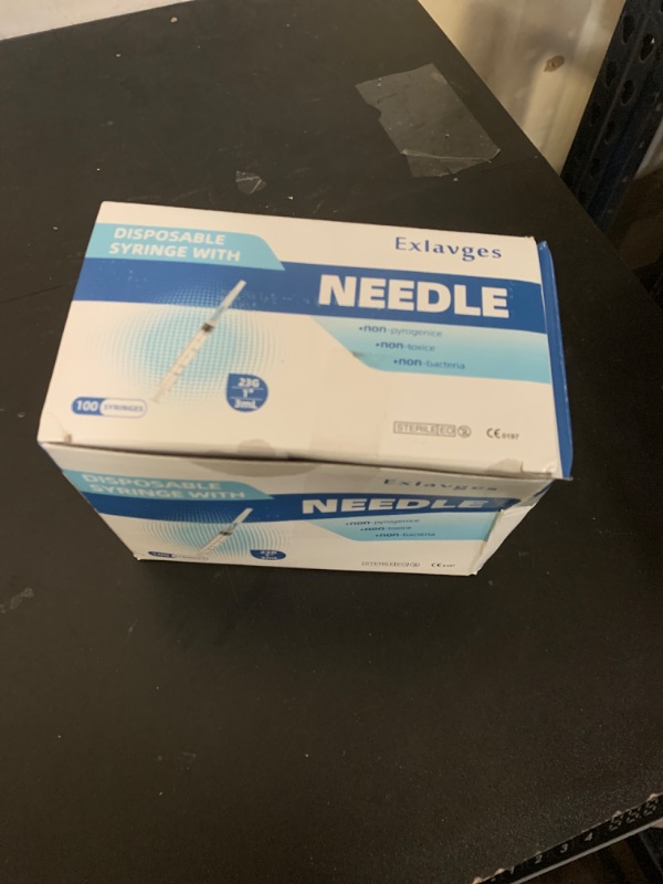 Photo 1 of 100 Pack Disposable 3ml/cc Lab Syringes with 23Ga 1 Inch Needle Luer Lock, Individually Sealed Packed