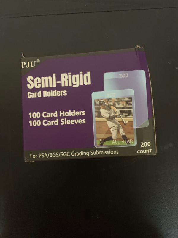 Photo 1 of 100ct Semi Rigid Card Holders & 100ct Card Sleeves for PSA, SGC, BGS, CSG Graded Card Submissions, Semi Rigid Card Sleeves, Baseball Card Protectors, PSA Graded Card Sleeve for Trading Card