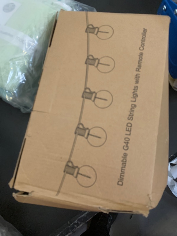 Photo 1 of 100FT LED Outdoor String Lights with 3 Color Lights, Dimmable String Lights for Outside with Remote, G40 Globe Waterproof Patio Lights with 50+2 Shatterproof Bulbs for Party Backyard BBQ House Camping