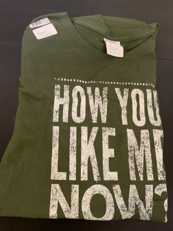 Photo 1 of “How you like me know” olive green shirt (size Large)