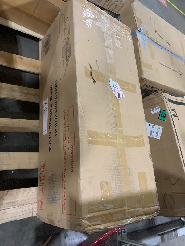 Photo 1 of *PARTIAL SET* *ONLY 3 BOXES OUT OF UNKNOWN*5-Piece Sectional Sofa with 2 Ottomans,Comfy U-Shaped Sofa Couch for Living Room,Black Plush Corduroy Fabric
 