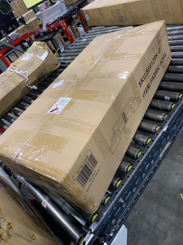 Photo 1 of *PARTIAL SET* *ONLY 3 BOXES OUT OF UNKNOWN*5-Piece Sectional Sofa with 2 Ottomans,Comfy U-Shaped Sofa Couch for Living Room,Black Plush Corduroy Fabric
 