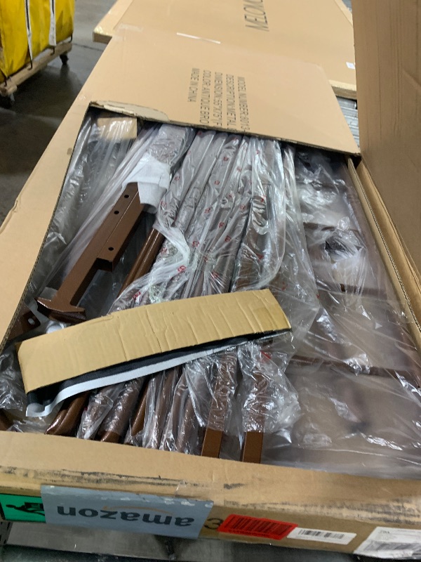 Photo 1 of **INCOMPLETE** YALAXON Vintage Sturdy Full Size Metal Bed Frame with Headboard and Footboard Basic Bed Frame No Box Spring Needed?Antique Brown