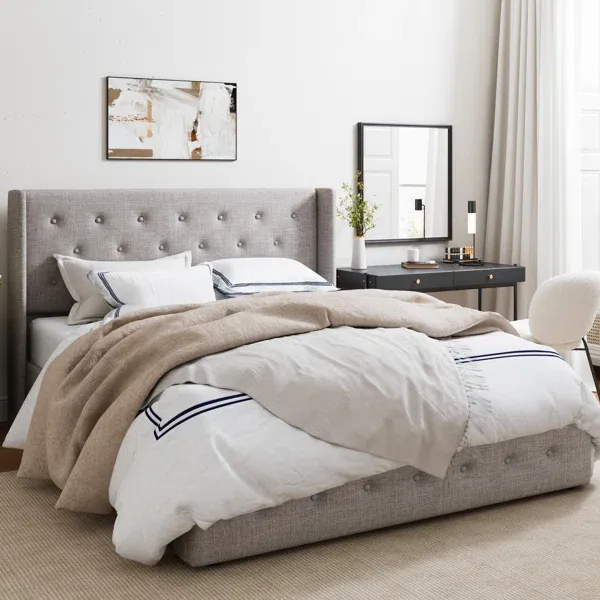 Photo 1 of *PARTIAL SET* QUEEN SIZE BED FRAME The art of living lift up storage bed usan1040288_2th