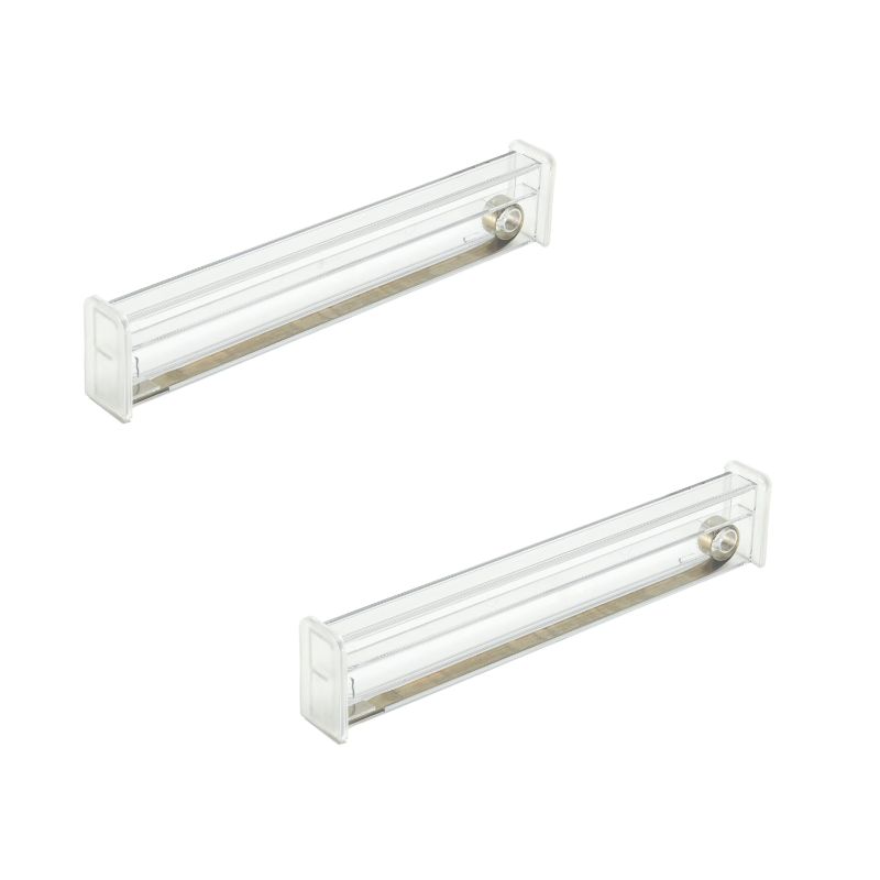 Photo 1 of (2 Pack) The Home Edit Shallow Expandable Drawer Dividers for Kitchen 1.375" x 2.5" x 24", Clear Plastic