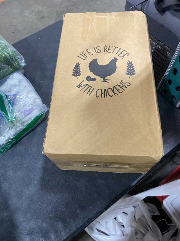 Photo 1 of ?Tgeyd Chicken Feeder and Chicken Waterer Set (3 Gallon/26 Pounds) - Hanging Automatic Chicken Feeder No Waste - Chicken Coop Accessories - Poultry Waterer