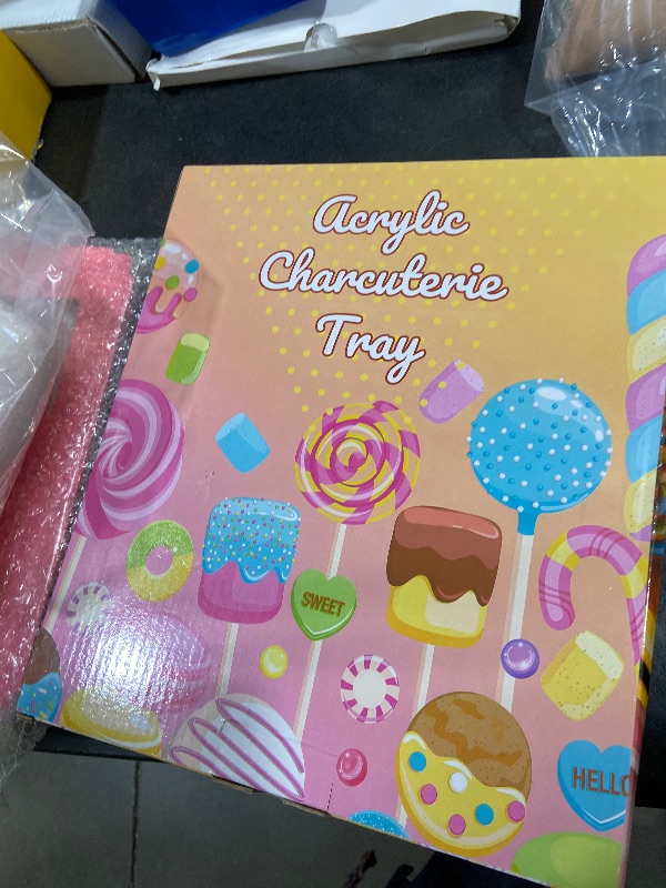 Photo 1 of 11" Acrylic Letter Charcuterie Tray, Charcuterie Letters Fillable Box for Food, Reusable Serving Cake Candy Dish Display Tray for Birthday Anniversary Party Decoration (Letter N)