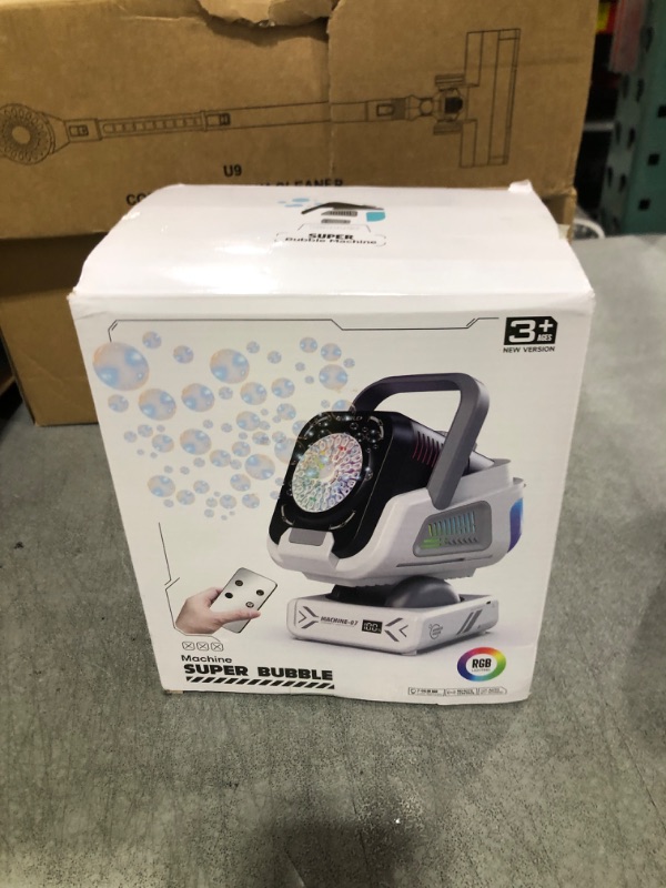 Photo 1 of 2025 Upgraded Bubble Machine with Remote Control, Automatic Rotation & RGB Lights, 1800mAh Rechargeable Battery, Type-C Charge, Bubble Maker for Kids, Weddings, Birthday Parties, Outdoor Activities