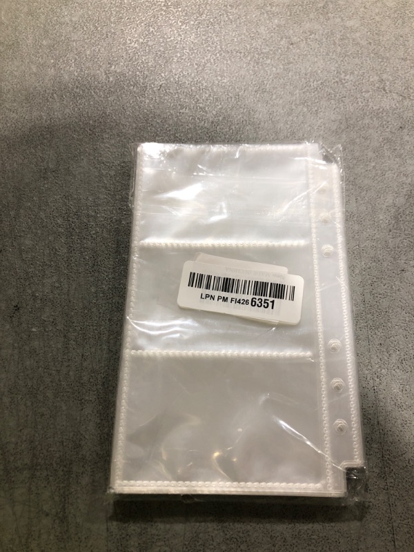 Photo 1 of 40 Pack 240 Pockets A6 Binder Business Card Sleeves, Ultra-Clear K-pop Photocard Sleeves, Double Sided 3 Pocket 6 Ring Planner Refill Pages for Business Card, Credit Card and K-pop Photocard