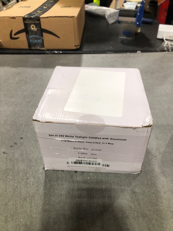 Photo 1 of 250 Pack Tealight Candles in Metal Cups - Clean, White Unscented Tealight with 3 Hour Long Burning Time - Votive Candles Bulk for Romantic Dinner, Weddings, Spa & Hotels