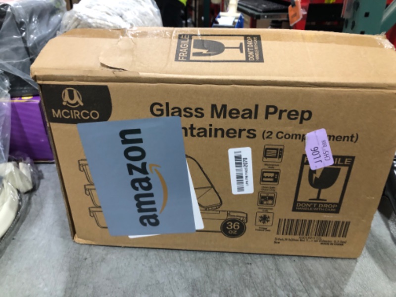 Photo 1 of [5-Pack,36 Oz]Glass Meal Prep Containers 2 Compartments Portion Control with Upgraded Snap Locking Lids Glass Food Storage Containers, Microwave, Oven, Freezer and Dishwasher (4.5 Cups)