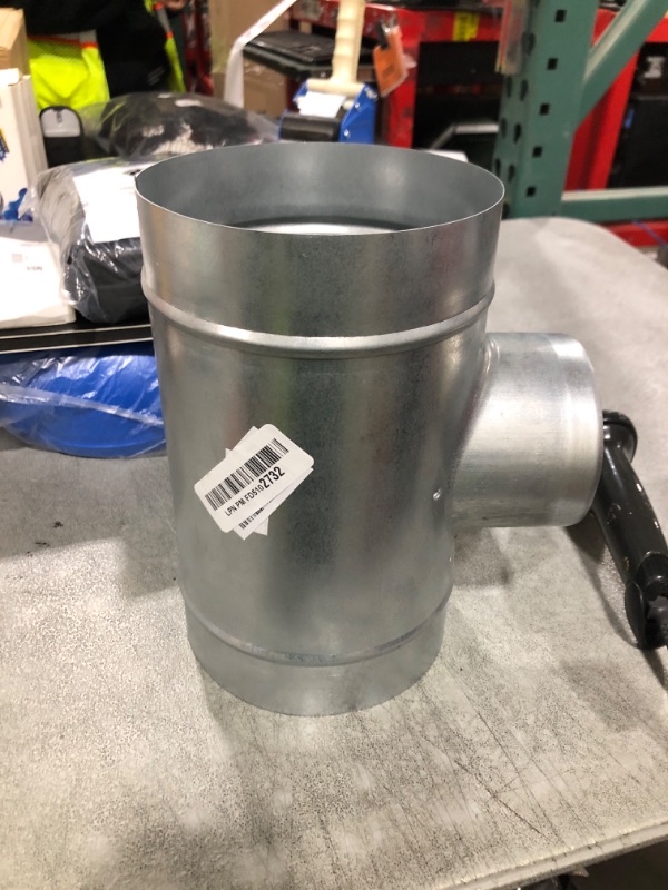 Photo 1 of 6'' Inch Duct T-Joint Splitter to 4" Inch 90° Degree Branch Connector for Exhaust Systems - T-Shaped Metal Junction - Triple Ventilation Splitter Adapter, 3 Way 6x4x6 Dryer Vent Attachment
