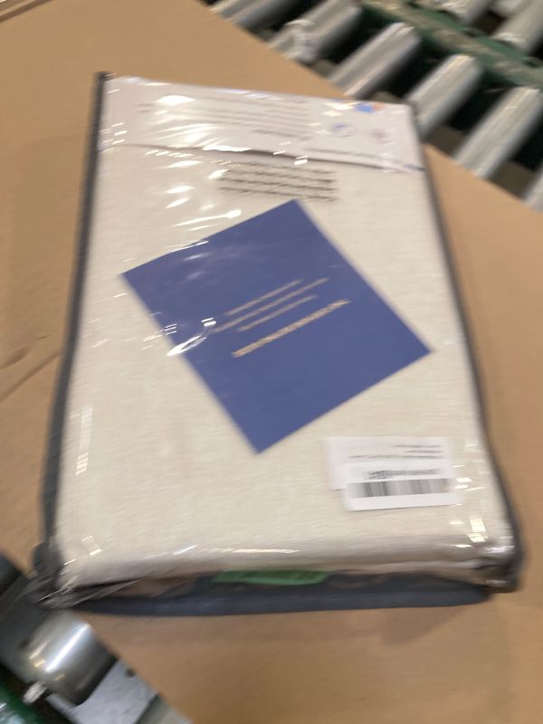 Photo 1 of 100% Blackout Shield Linen Blackout Curtains for Bedroom 84 Inches Long, Back Tab/Rod Pocket Living Room Drapes, Thermal Insulated Blackout Curtains 2 Panels Set, 50" W x 84" L, Cream