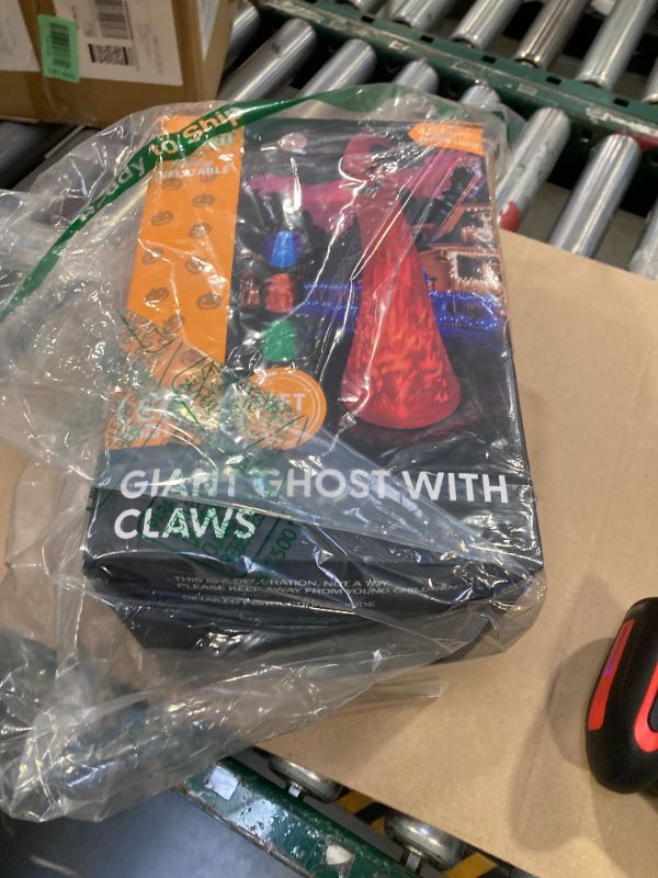 Photo 1 of 12FT Giant Halloween Inflatables Ghost with 3-Colored Flame Rotation LED Lights, Huge Spooky Halloween Decoration Outdoor Large Halloween Blow Up Yard Decorations Tall Blow-ups for Lawn Party (1PCS)